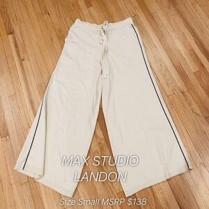 Max Studio Cream Wide-Leg Pants SMALL